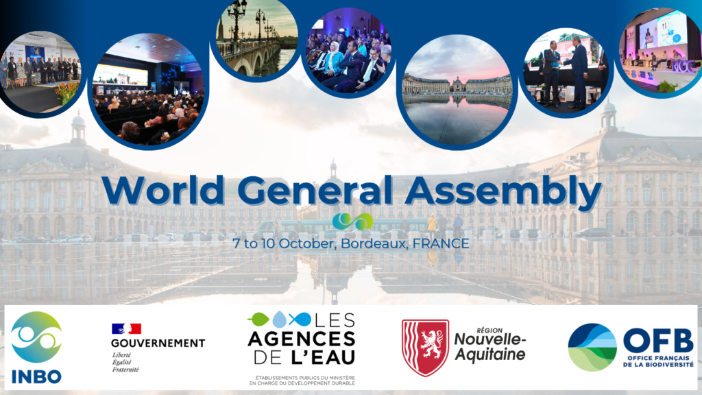 Assemblée générale du RIOB pour la gestion de l'eau à l'échelle mondiale organisée du 7 au 10 octobre 2024 à Bordeaux, à laquelle Rives & Eaux du Sud-Ouest participe.