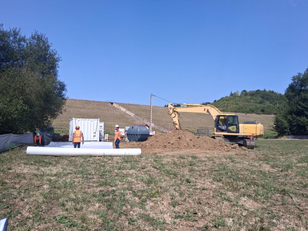 Travaux sur l'évacuateur de crue du barrage de Saint-Frajou